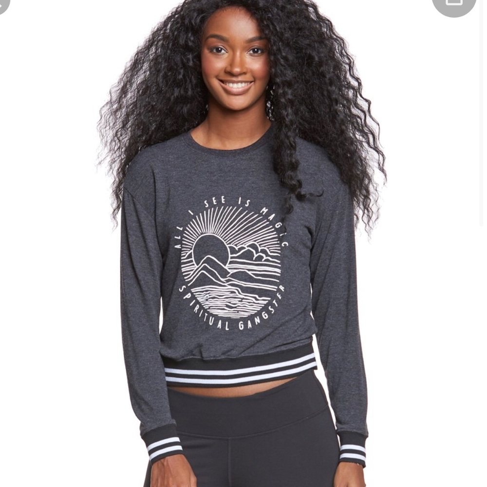 Soft Yoga Spiritual Gangster sweatshirt, EUC
